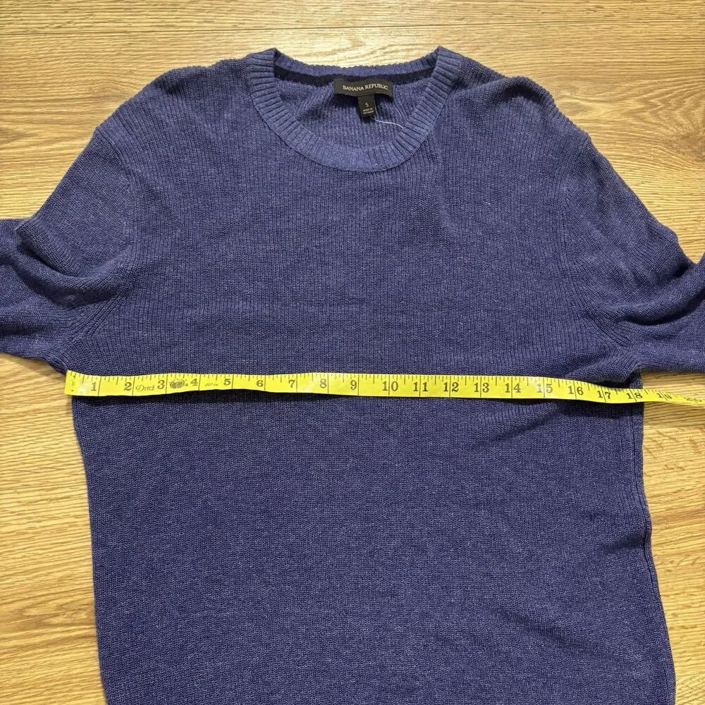 Banana Republic Sweater Men’s Small Blue Cotton Long Sleeve Crew Neck Pullover